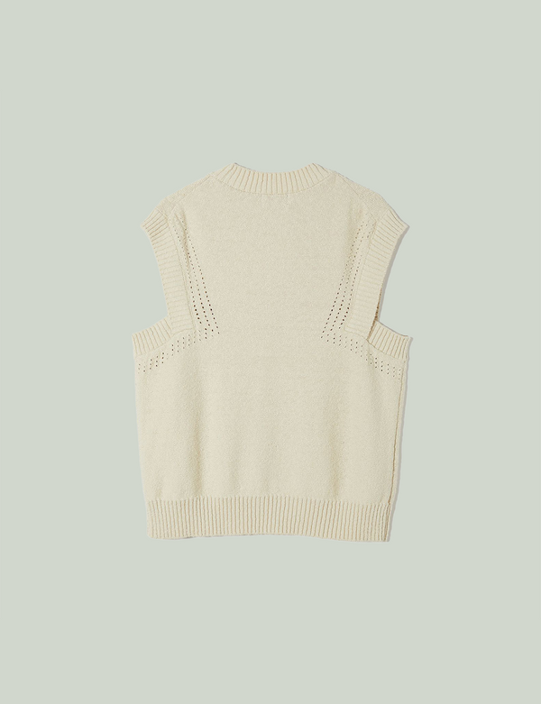 flash! knit vest / beige