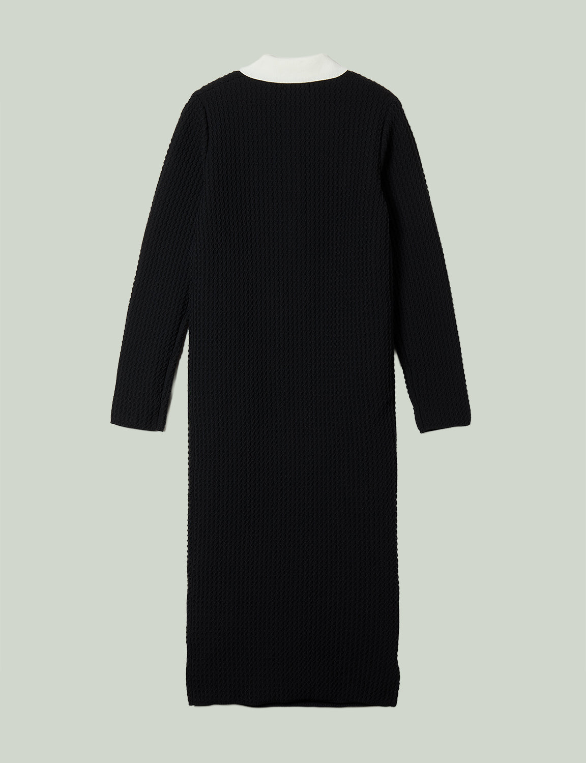 knit polo one piece / black