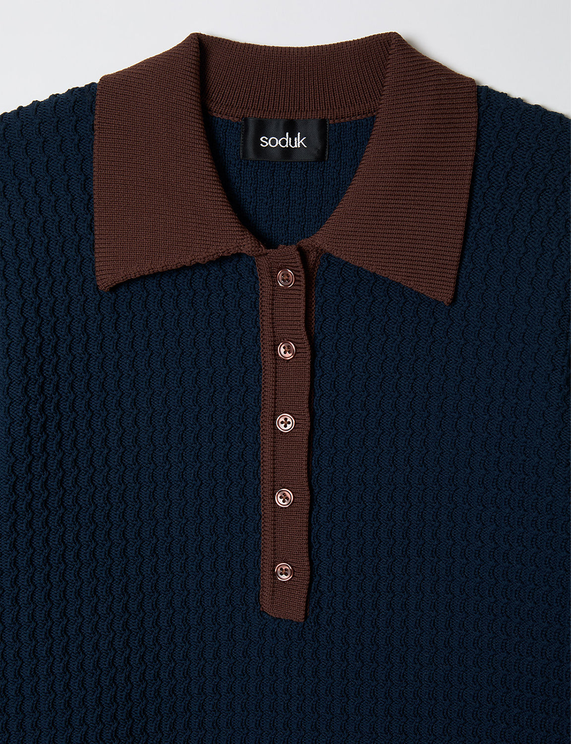 knit polo one piece / navy
