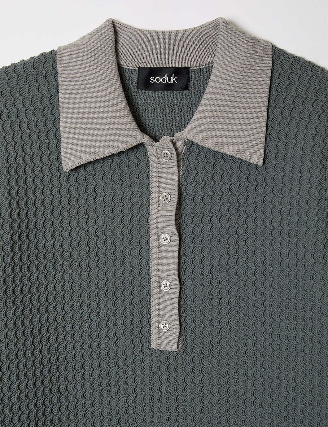 knit polo one piece / gray