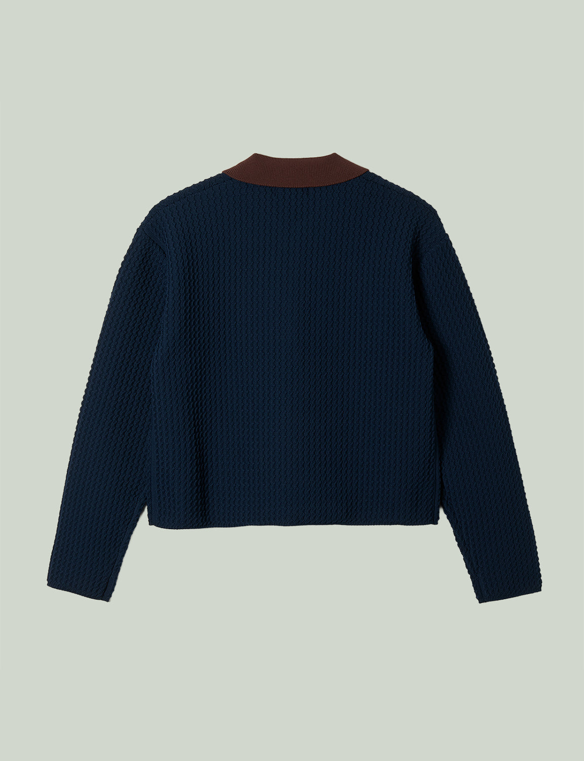 knit polo top / navy