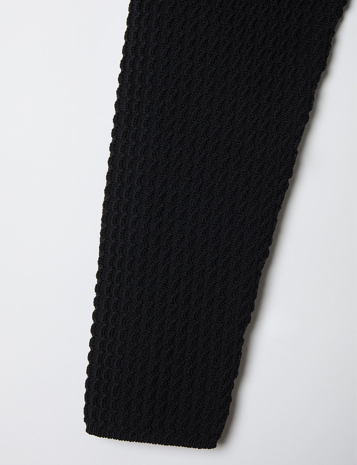 knit polo top / black