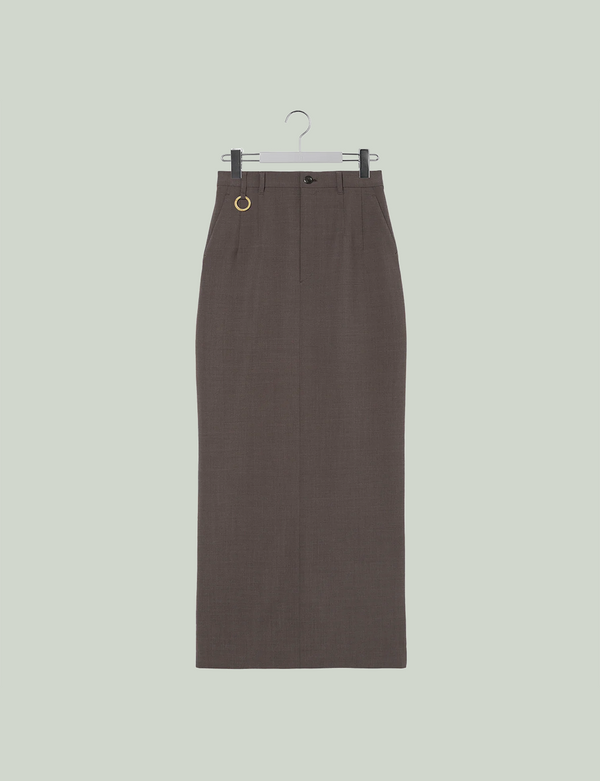 Back Open Skirt / brown