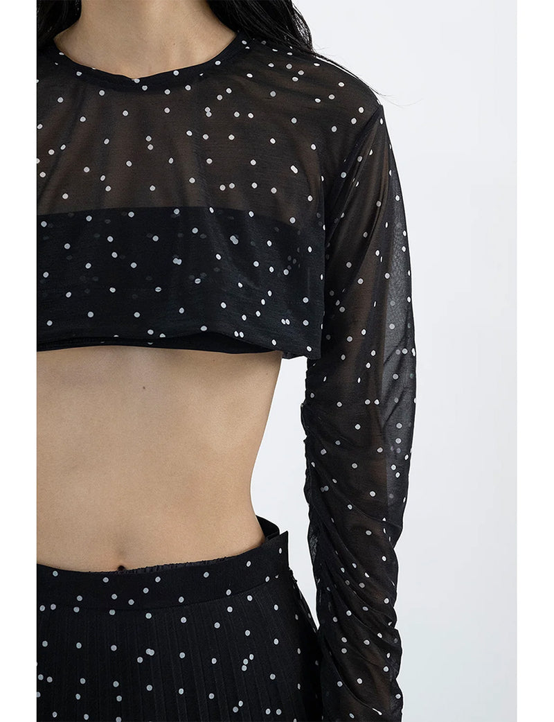 Cropped Print Top / color