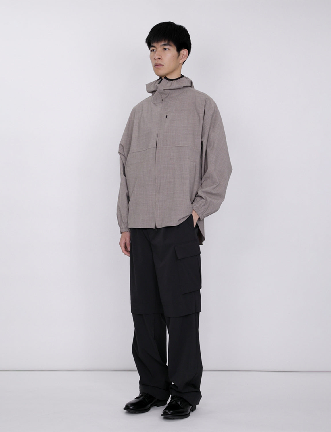 Hooded Shirt Blouson / beige