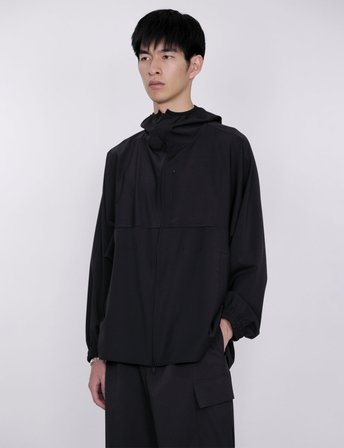 Hooded Shirt Blouson / black