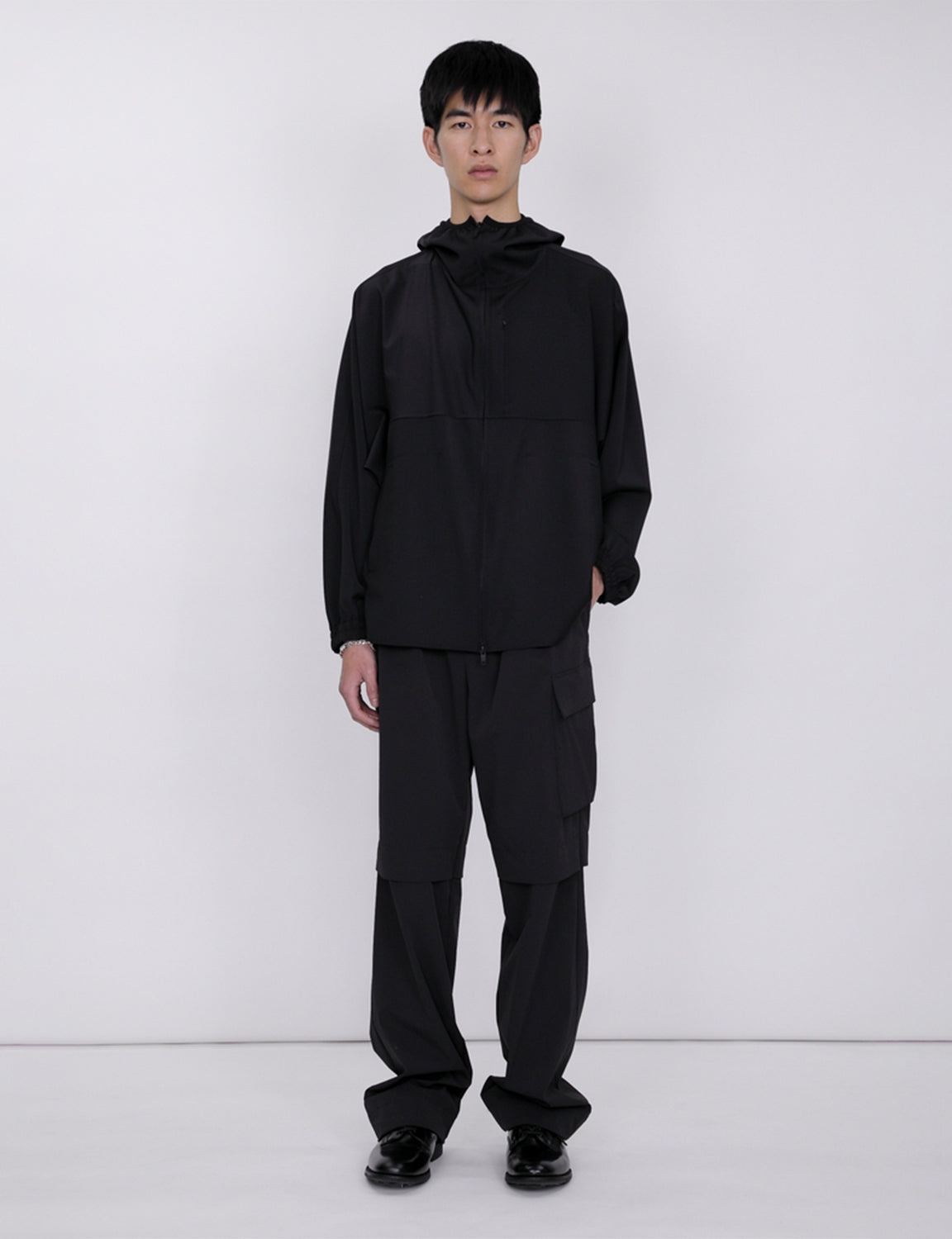 Hooded Shirt Blouson / black