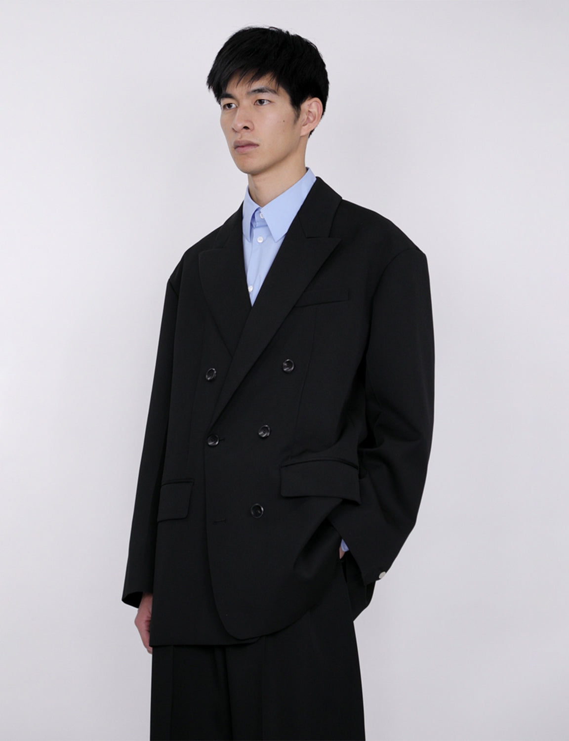 Oversized Double Breasted Jacket / black