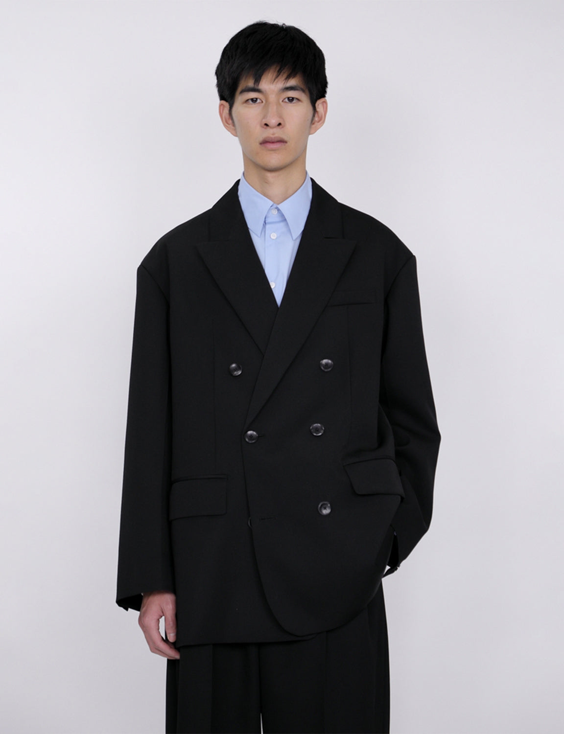 Oversized Double Breasted Jacket / black