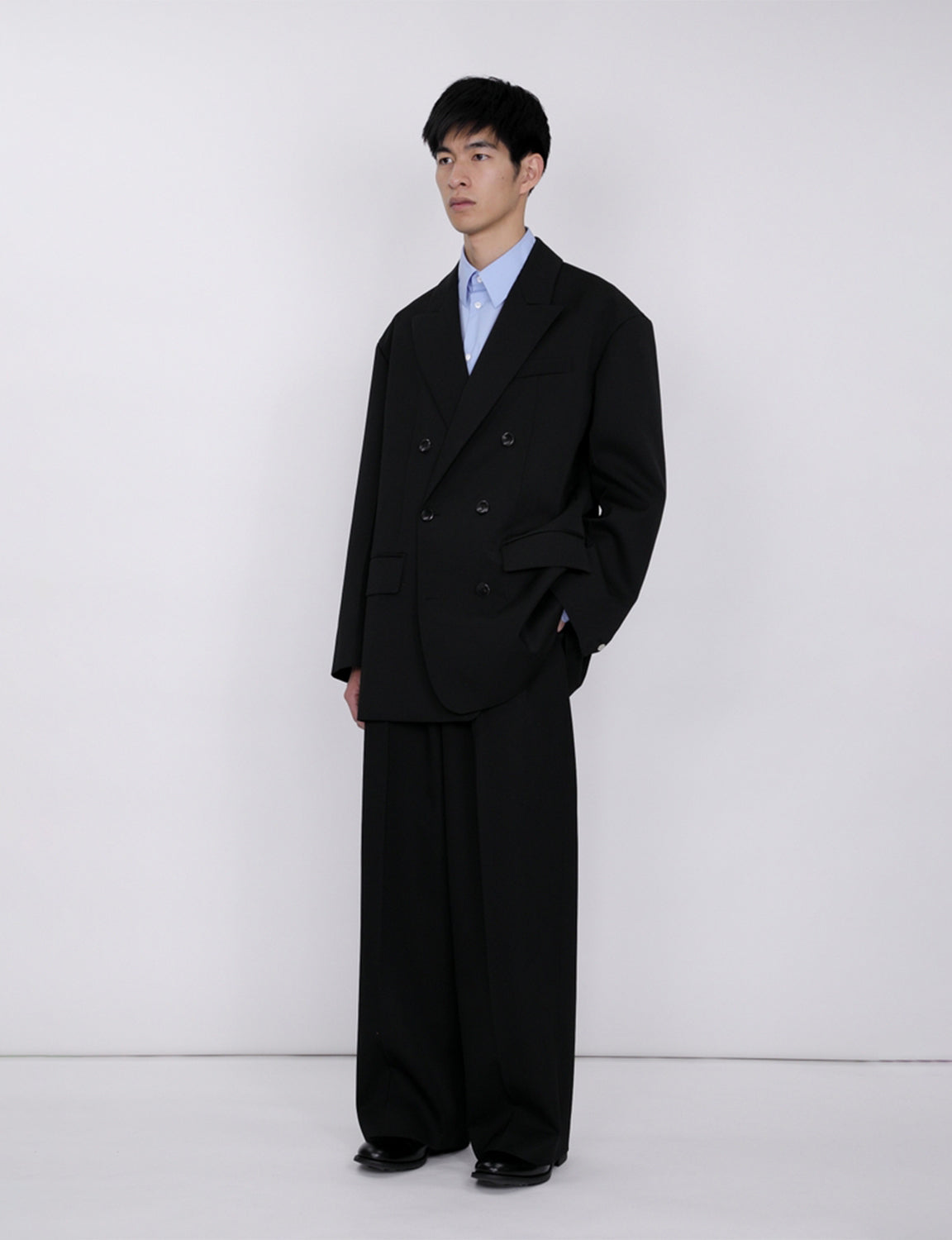 Oversized Double Breasted Jacket / black