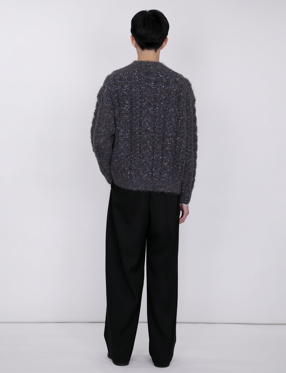 Color Nep Mole Knit Pullover / gray
