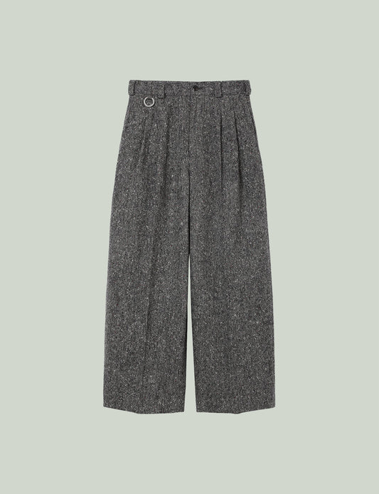 Extra Volumed Tapered Pants / tweed
