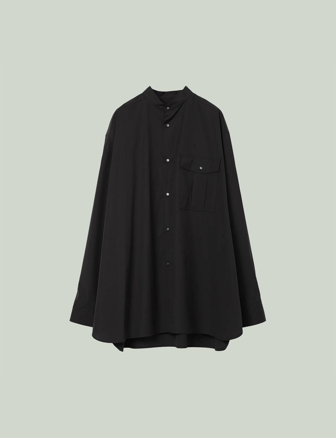 Stand Collar Big Shirt / black