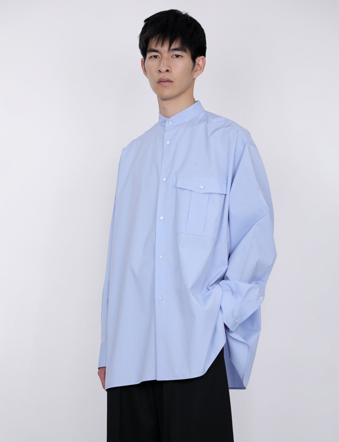 Stand Collar Big Shirt / sax