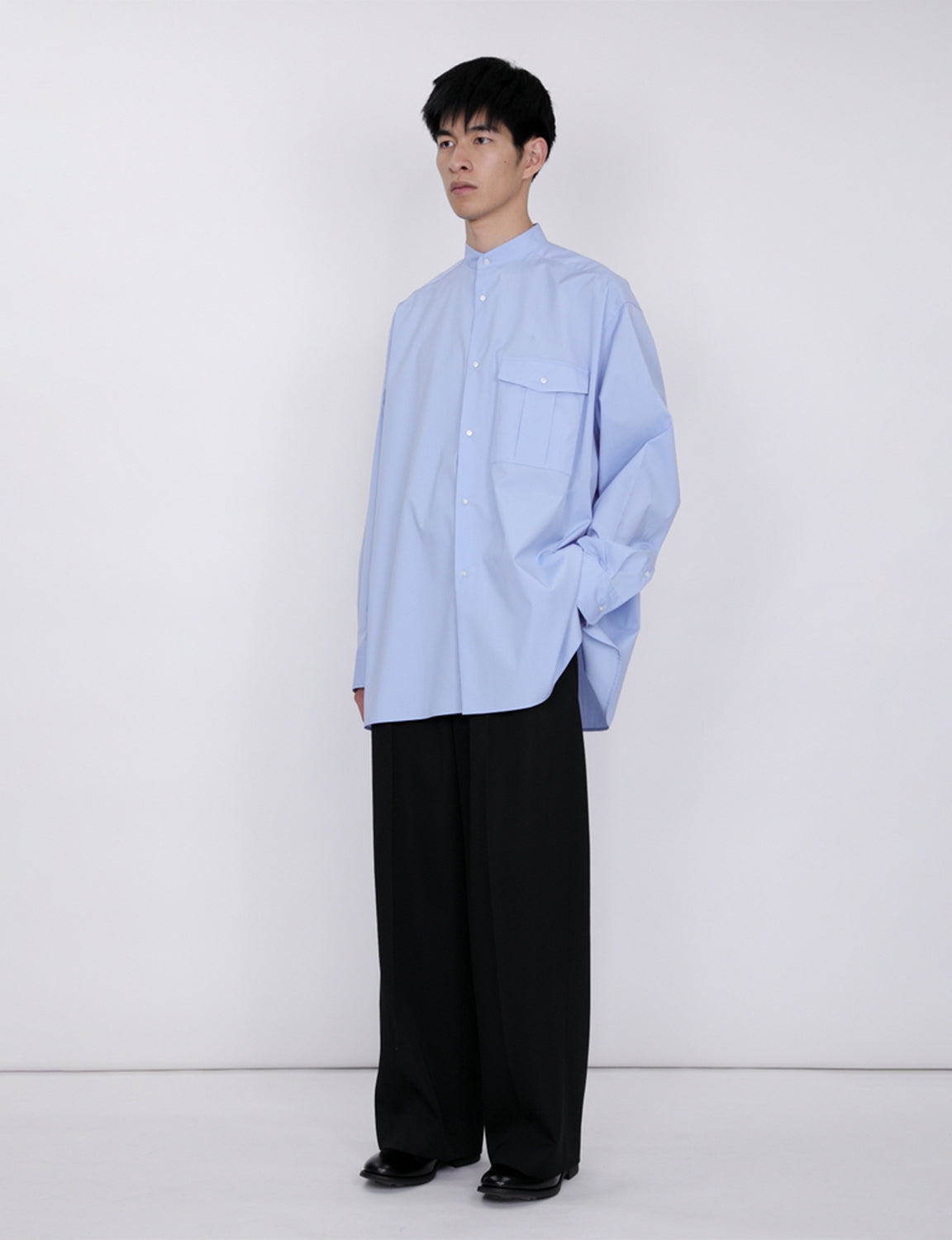 Stand Collar Big Shirt / sax