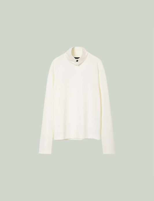 Stand Collar Turtleneck Top / white