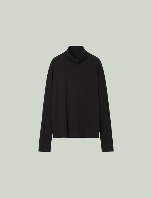 Stand Collar Turtleneck Top / black
