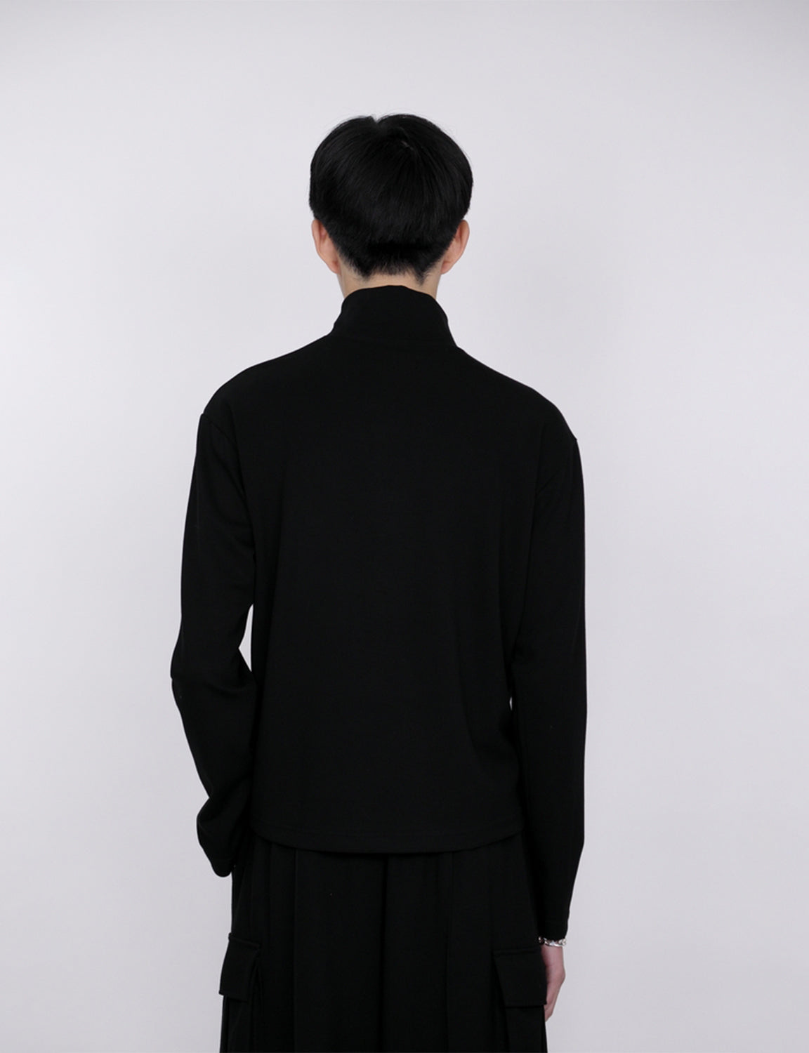 Stand Collar Turtleneck Top / black