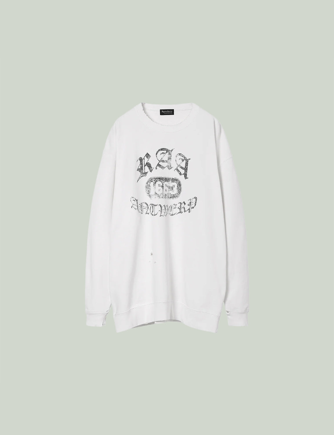Damaged College Sweatshirt / white