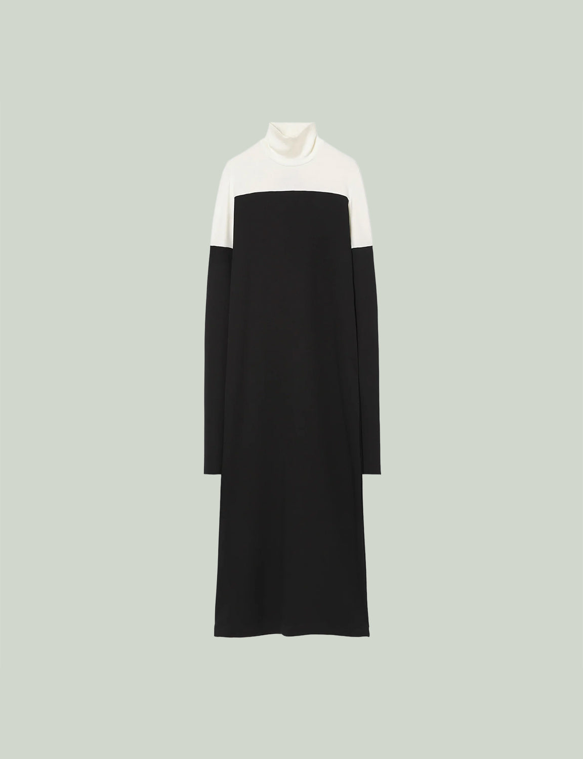 Mix Cut Dress / white × black
