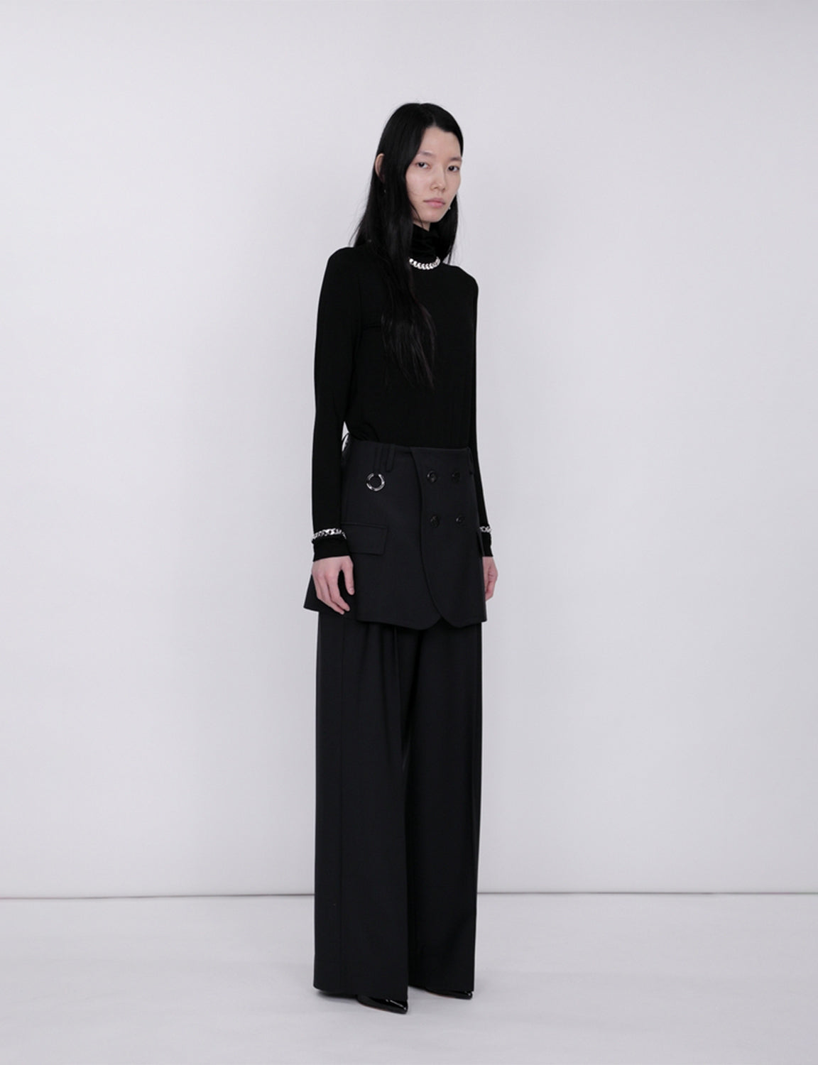 Tailored Detail Wide Pants / black