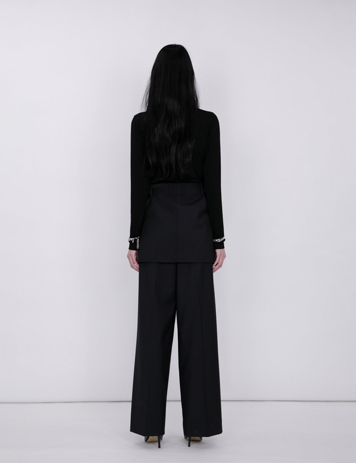 Tailored Detail Wide Pants / black