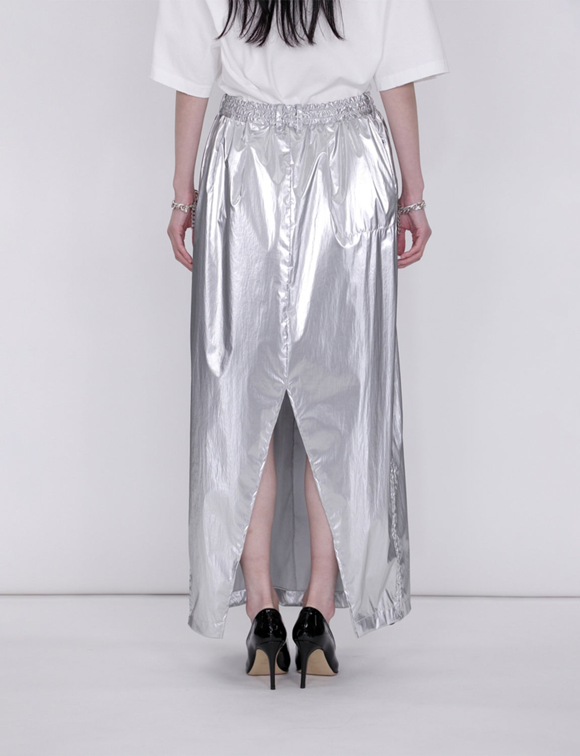 Back Slit Skirt / silver