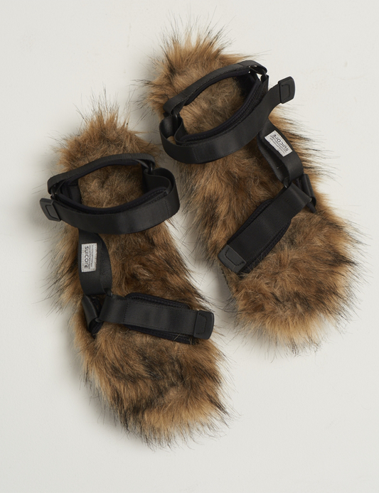 BED j.w. FORD × SUICOKE “Monster sole – Black” Fur Sandal|ベッドフォード × スイコック “モンスターソール – ブラック” ファーサンダル
