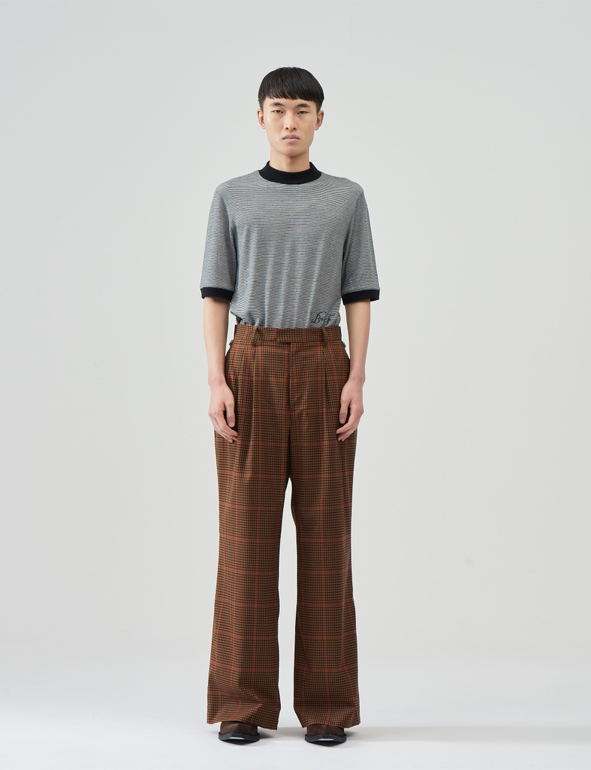Wool Tropical Wide Trousers – Camel