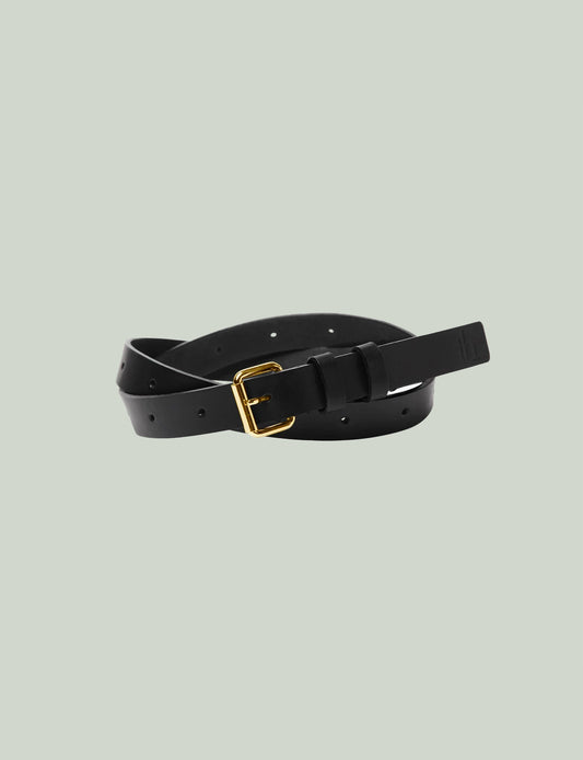 Leather Belt SKI 20 / black × gold