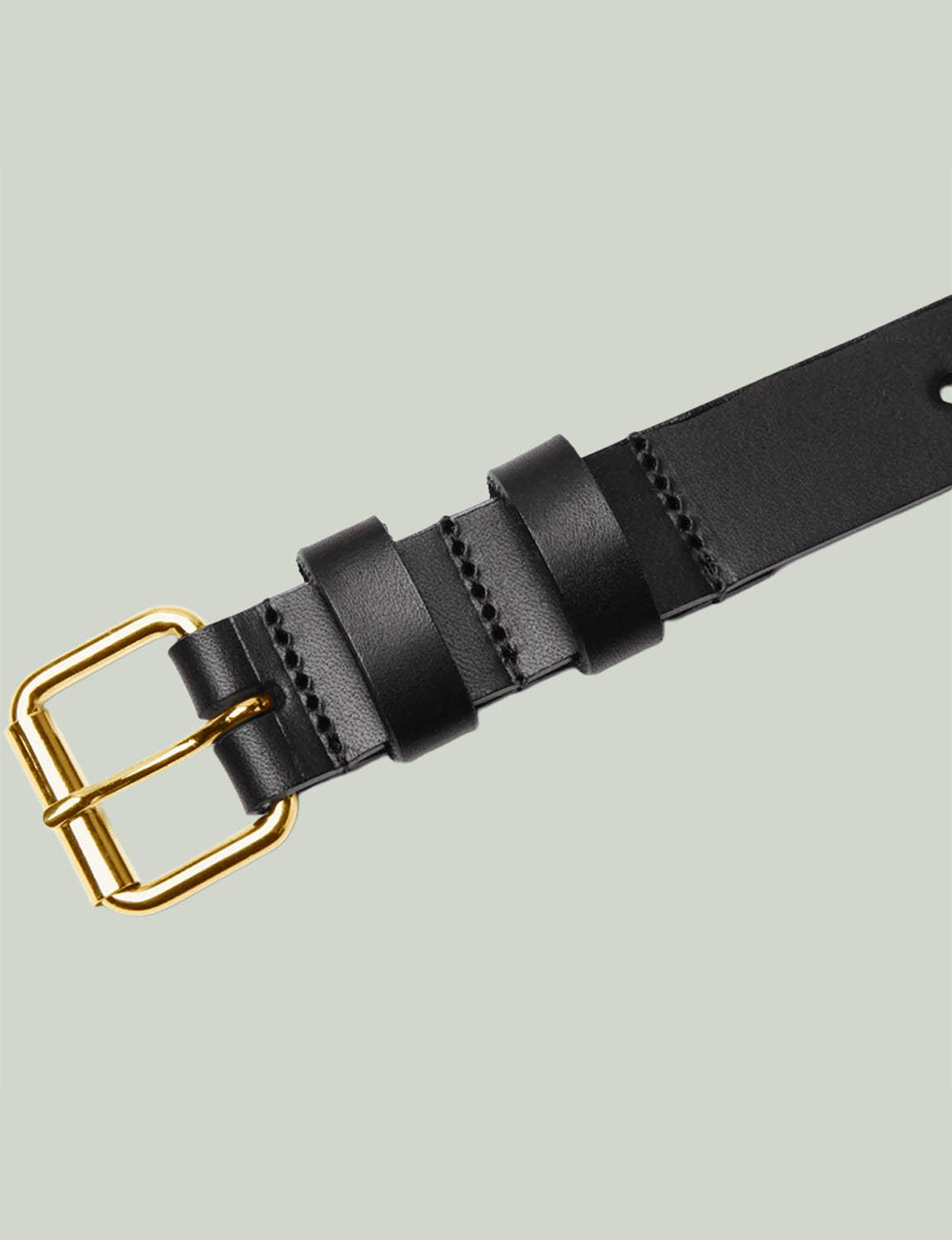 Leather Belt SKI 20 / black × gold