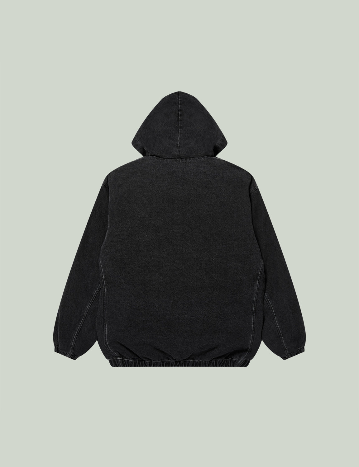 METAL LOGO HOODED DENIM JACKET