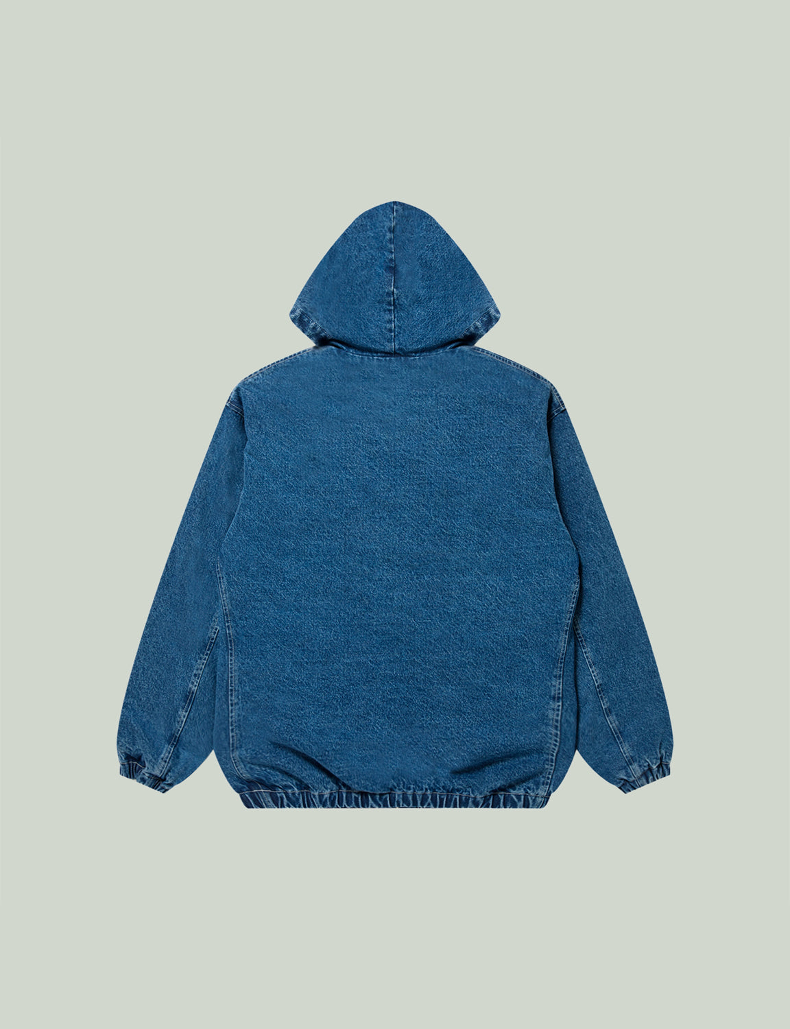 METAL LOGO HOODED DENIM JACKET