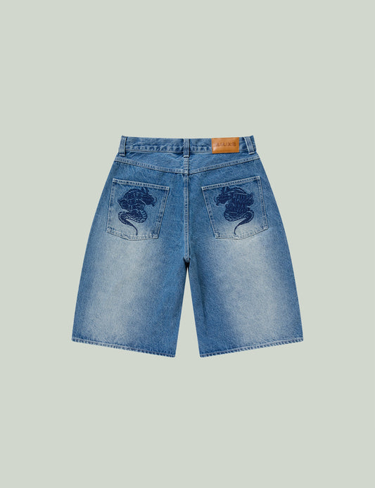 OG DRAGON BAGGY DENIM SHORTS