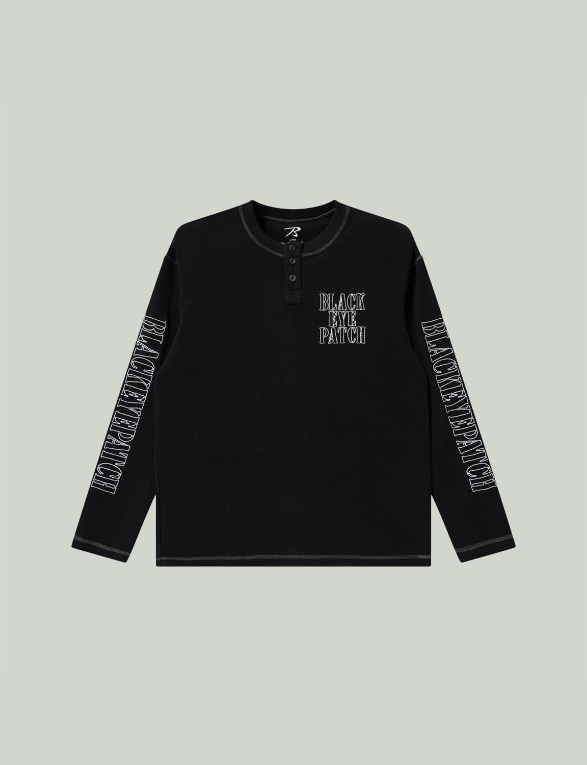 STENCIL LOGO HENLEY NECK L/S TEE