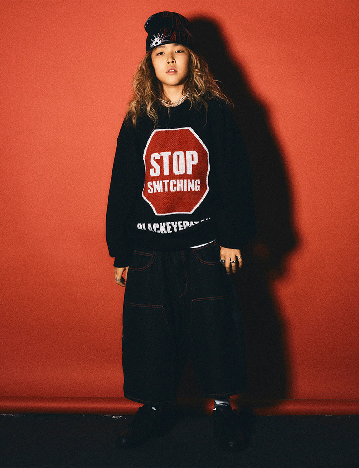 STOP SNITCHING KNITTED SWEATER