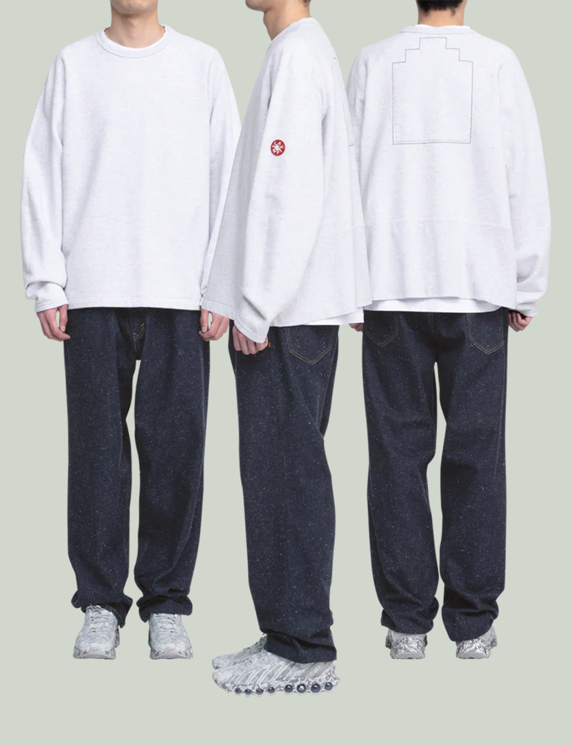 HALF PANEL RIB CREW NECK