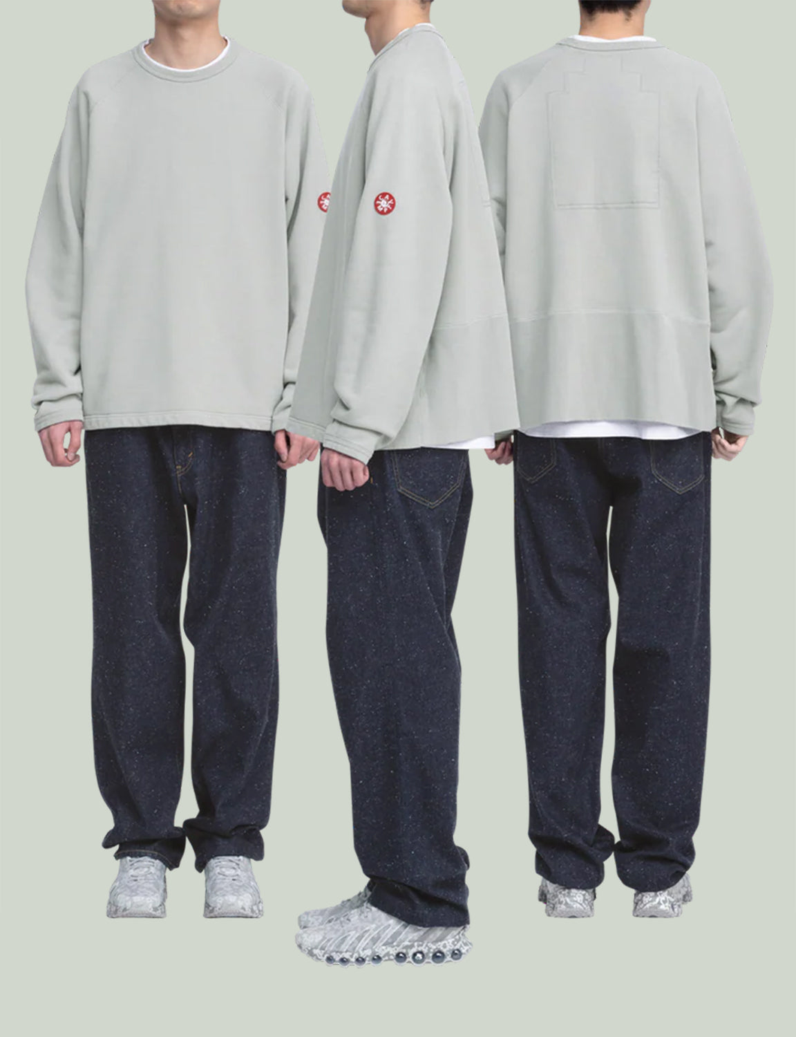 HALF PANEL RIB CREW NECK