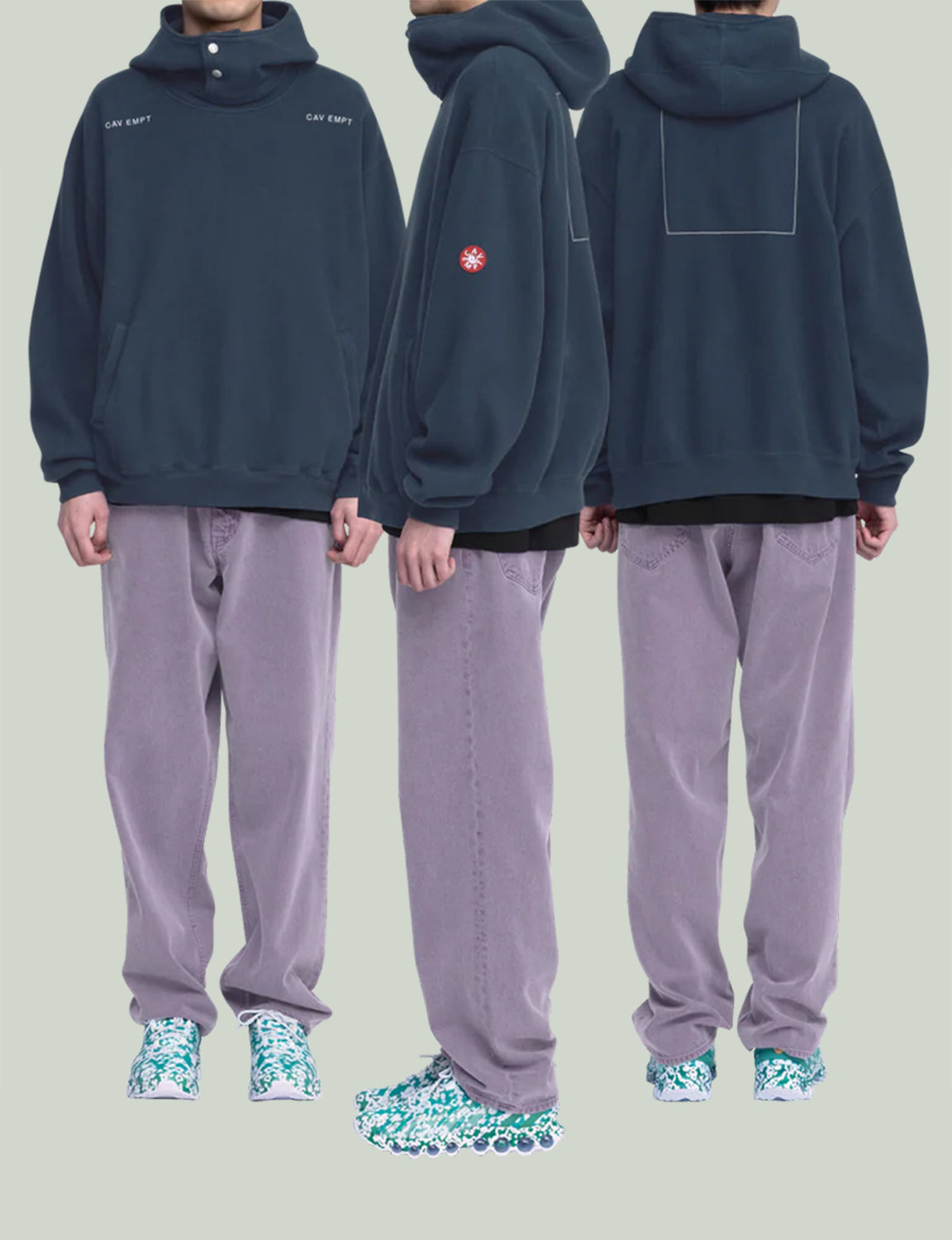 NECK SNAP DBL KNIT HOODY