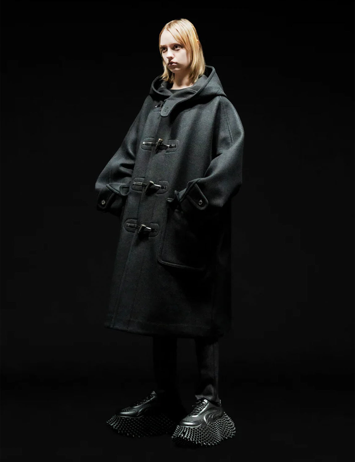 Vintage Modern Duffle Coat - Black