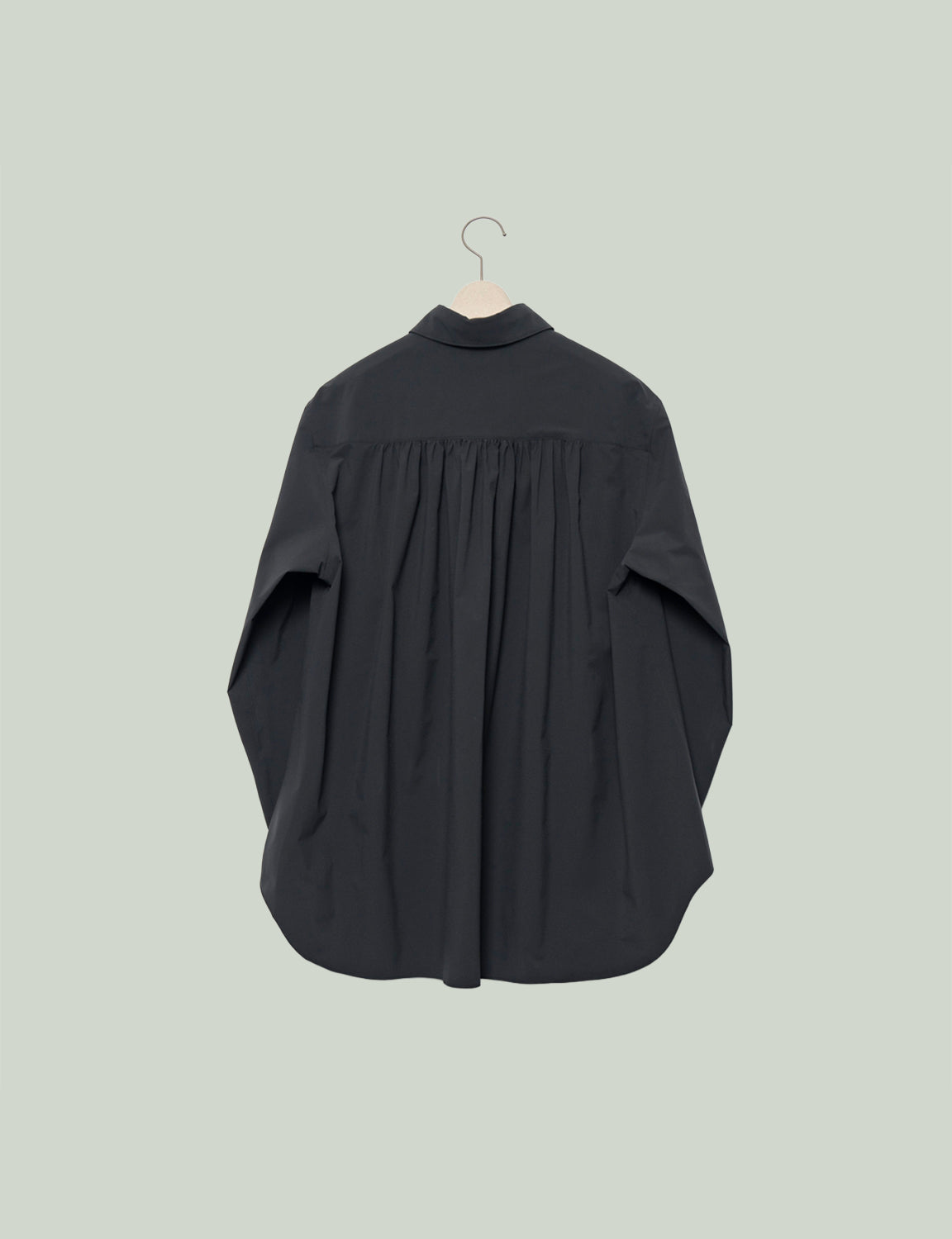 Watteau gathered shirt - Black