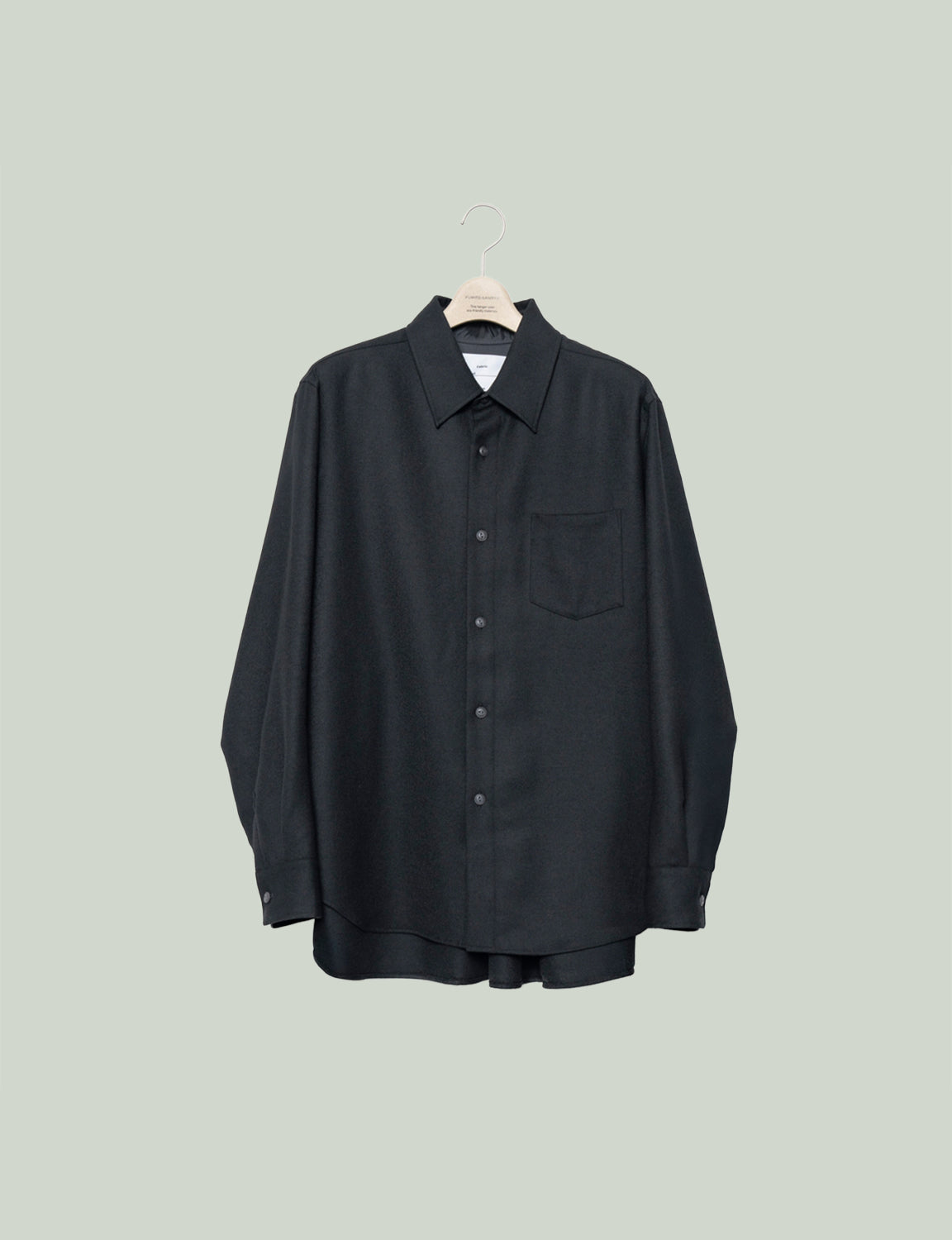 Watteau gathered Wool shirt - Black