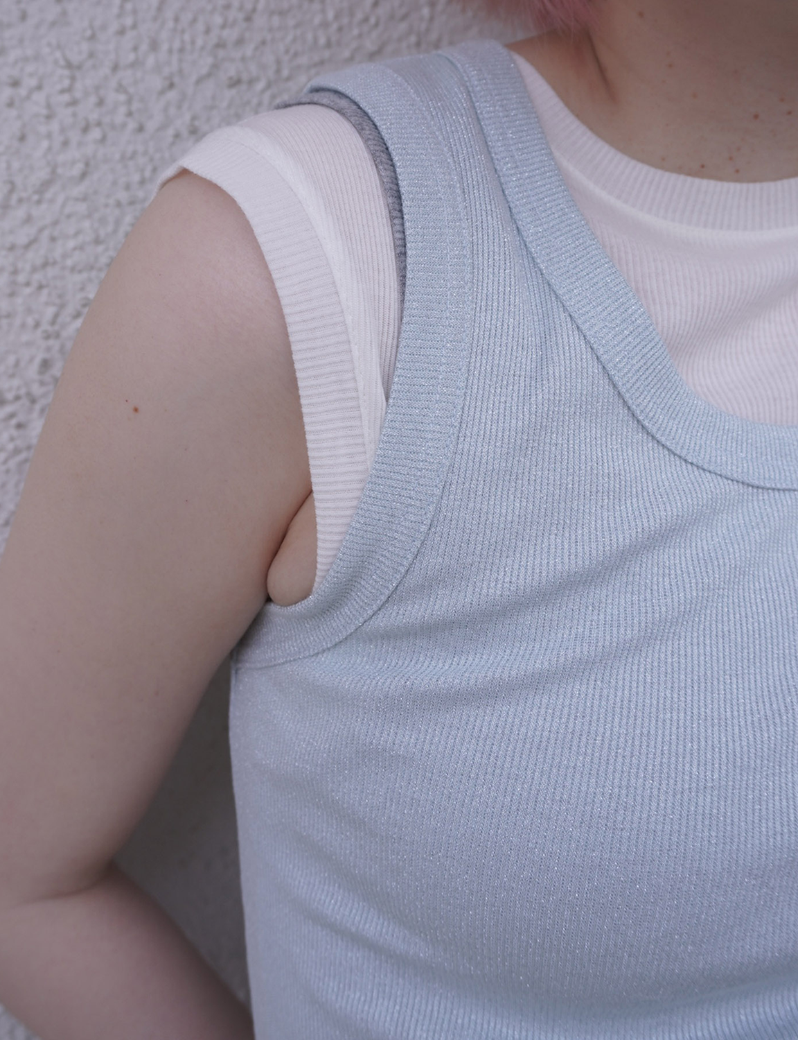 GLITTER RIB TANK TOP