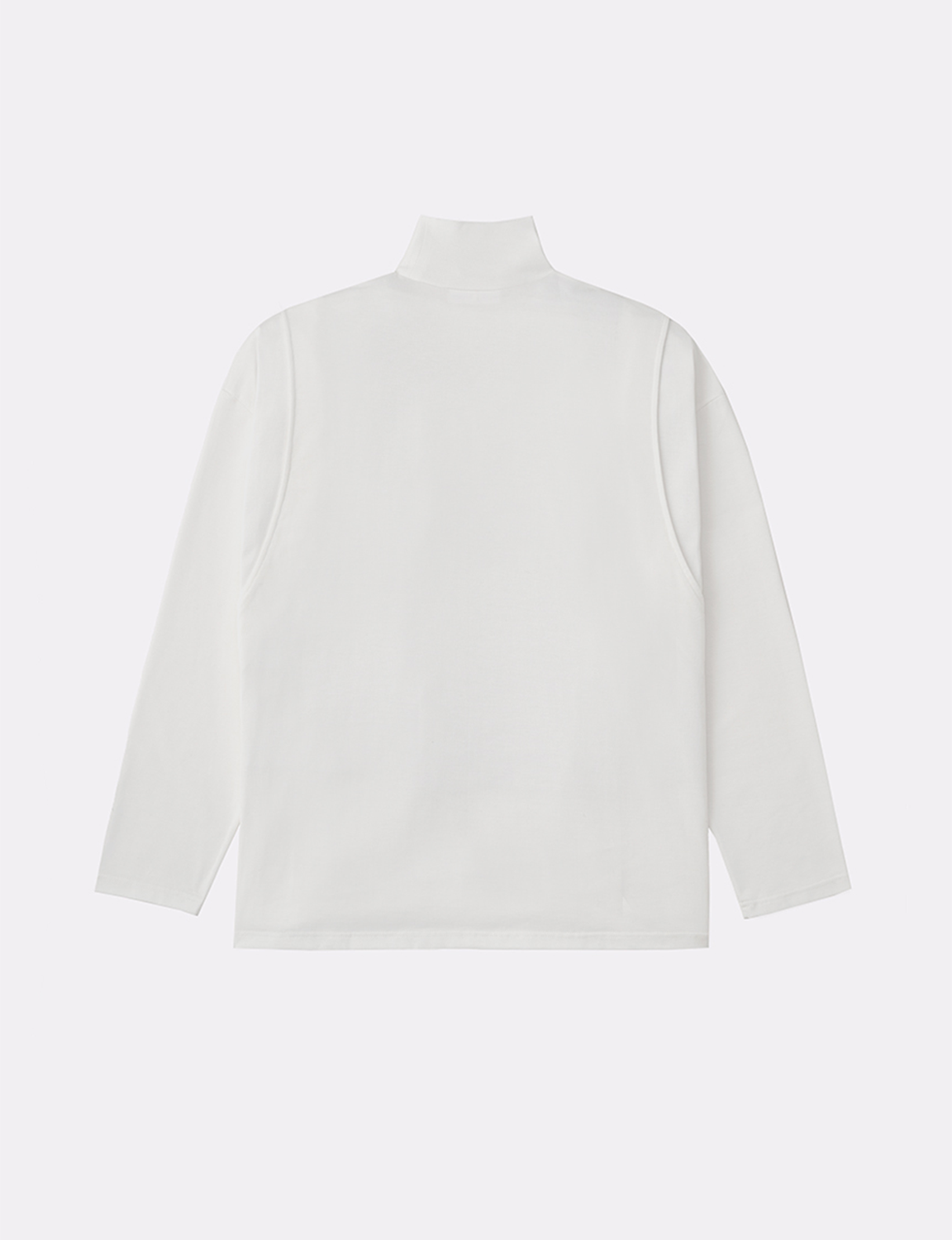 SHOULDER PLEATS HIGH NECK L/S TEE