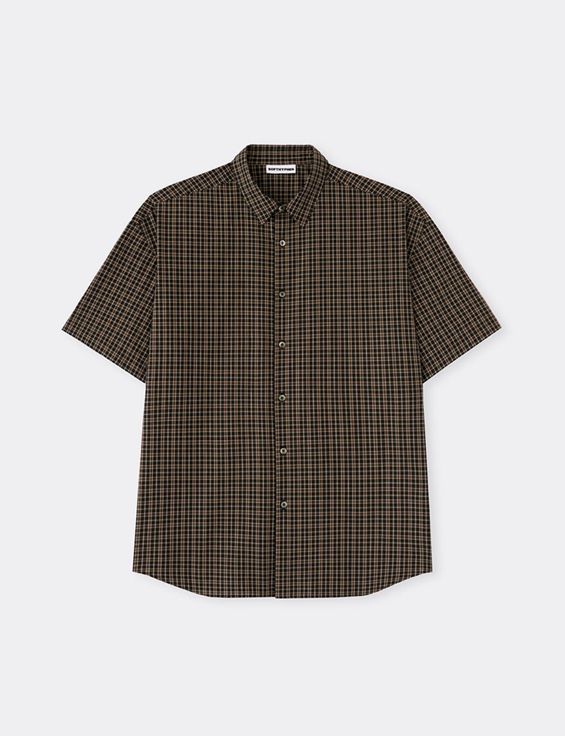 CHECK PATTERNED BASIC S/S SHIRT