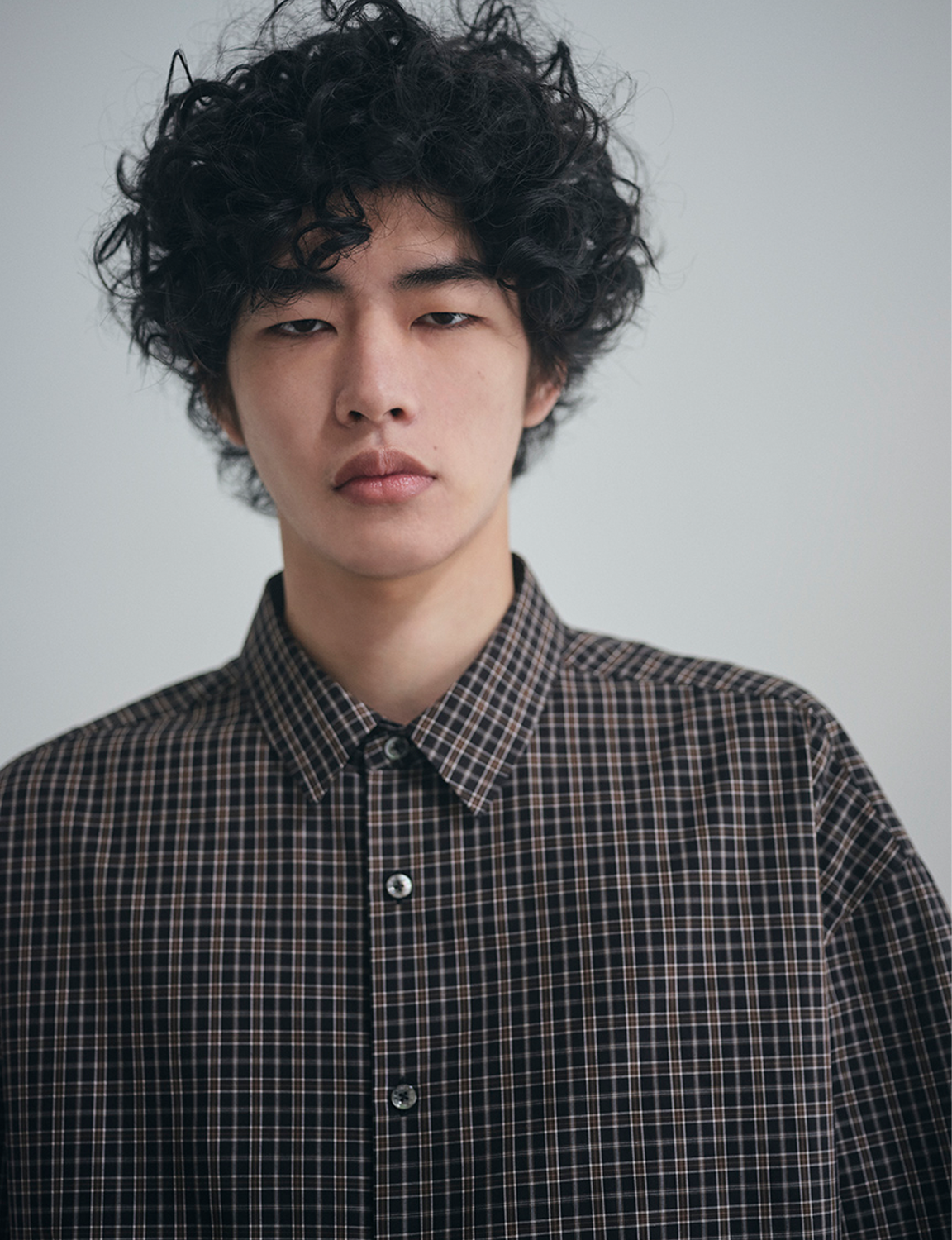 CHECK PATTERNED BASIC S/S SHIRT