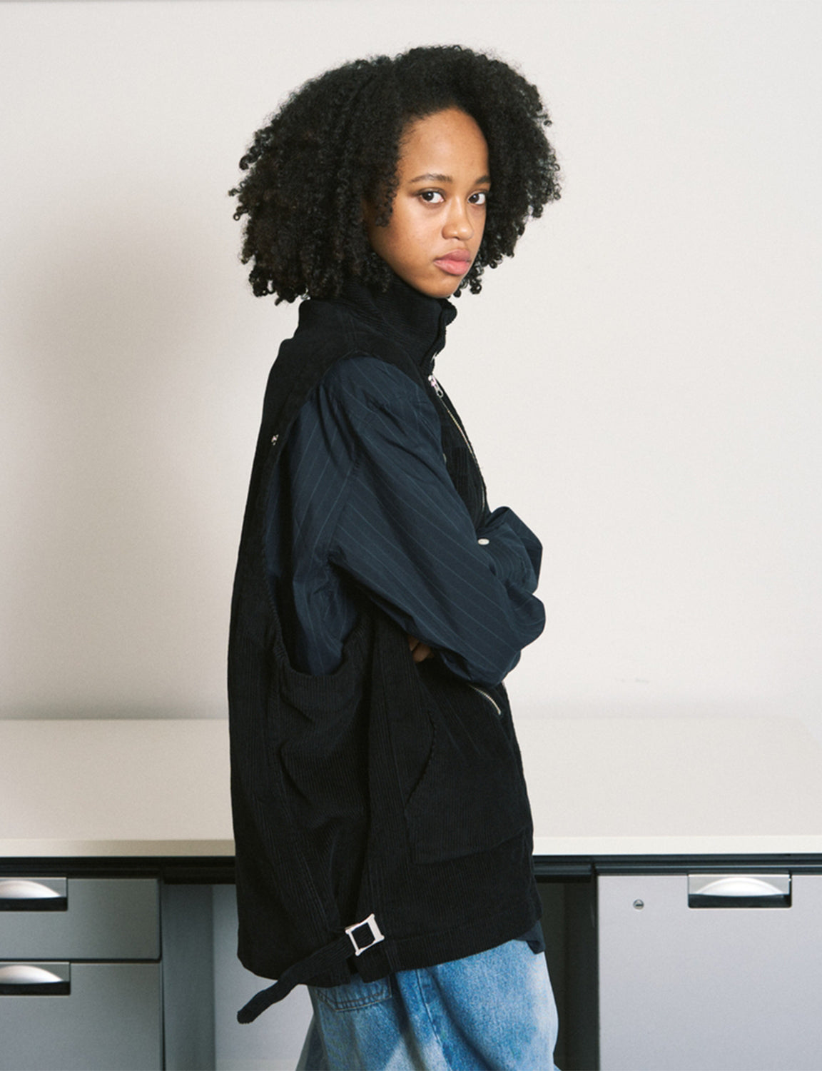 DOUBLE CORD JACKET – BLACK