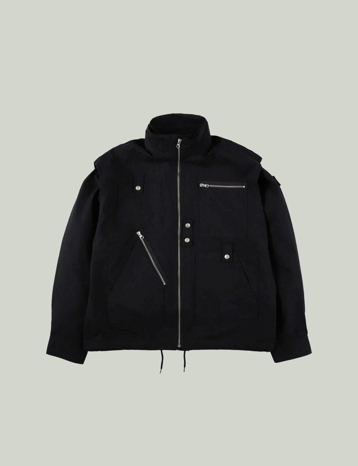 DOUBLE ZIP RIPSTOP JACKET – BLACK