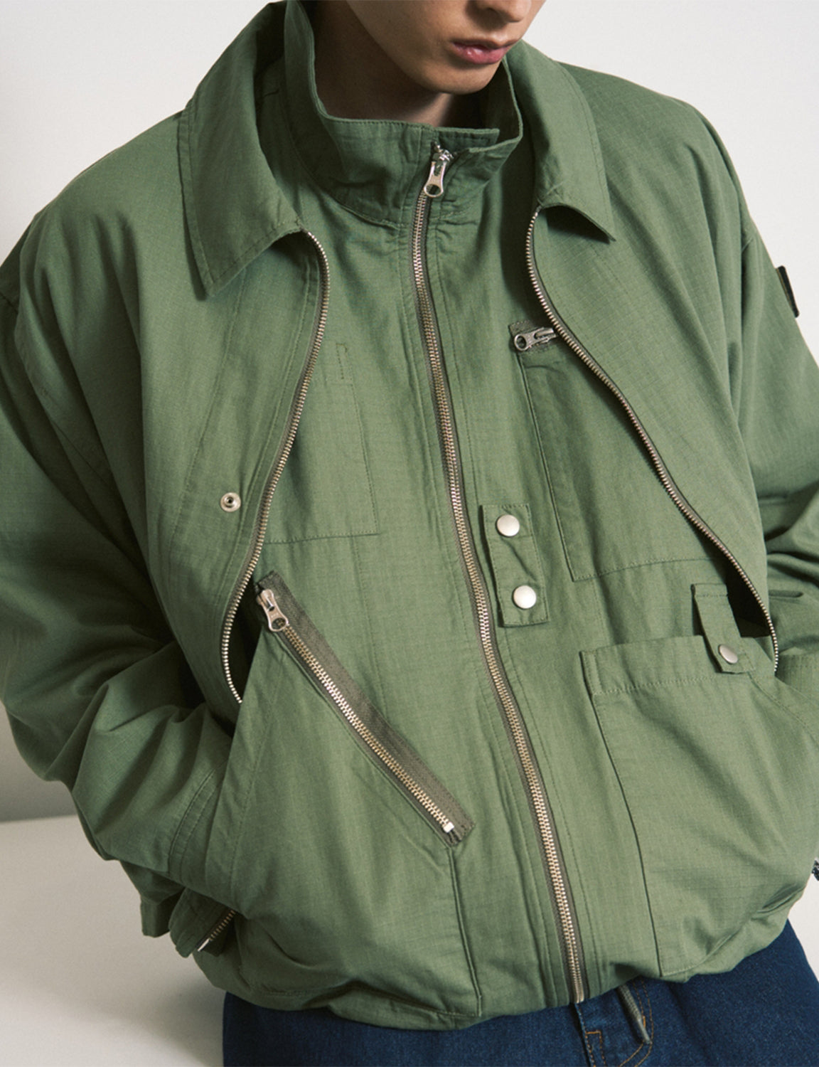 DOUBLE ZIP RIPSTOP JACKET – OLIVE DRAB