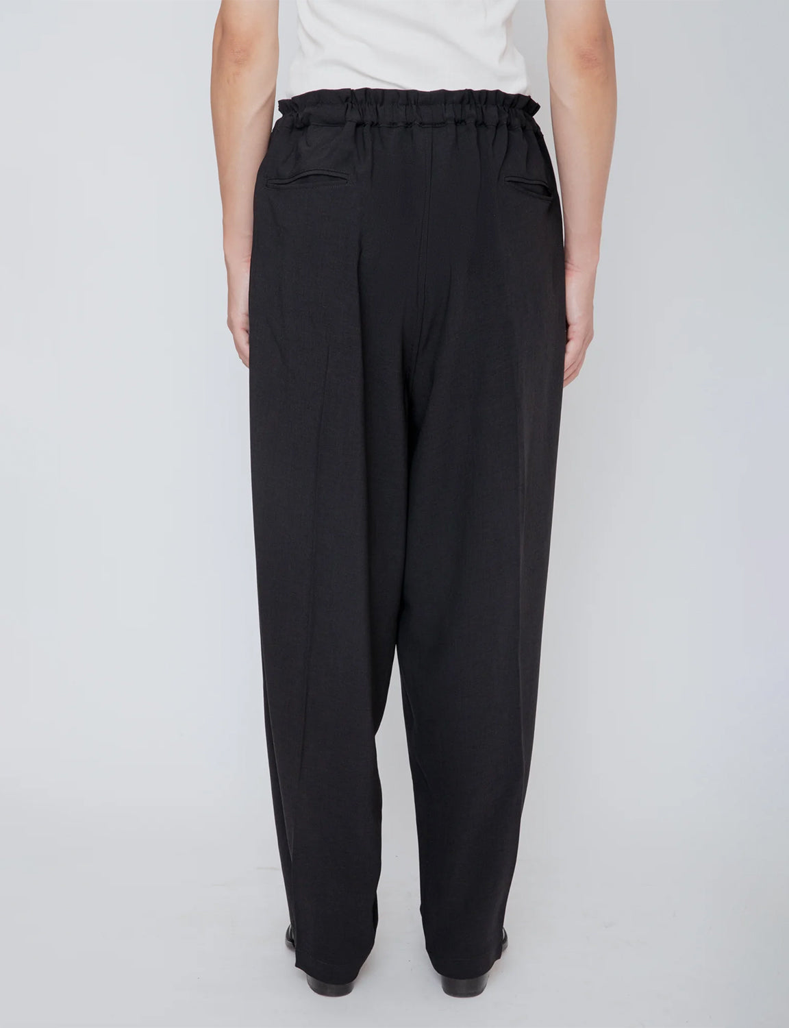MELANGE TWILL DOUGI PANTS / BLACK